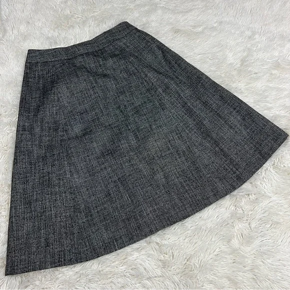 Banana Republic | Gray Marled Button Front A-line Skirt Stretch Size 4 - Picture 9 of 11